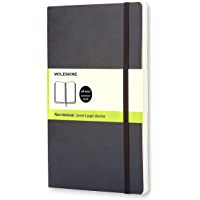 Moleskine - Cuaderno Clásico con Páginas Lisas- Tapa Blanda y Goma Elástica- Negro (Black)- Tamaño Grande- 192 Páginas
